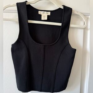 Happily Gray cropped tank, S, black, scoop neck, 14” armpit to armpit never worn